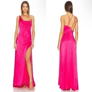 NWT Elliatt Belmont Satin Gown maxi dress Fuchsia Pink